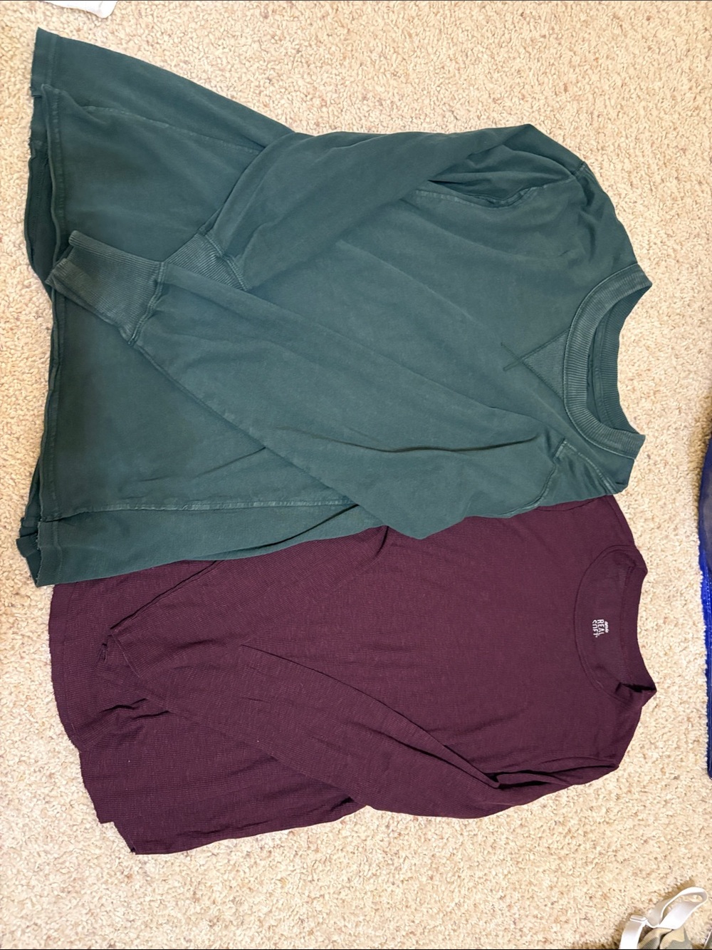 aerie Long-Sleeve Tees Dark Green & Burgundy Bundle.